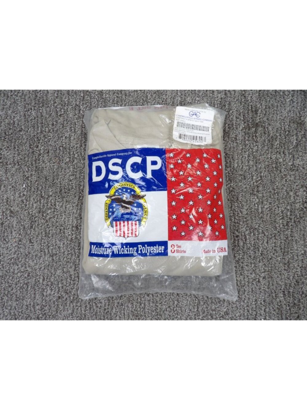 DSCP Moisture Wicking Polyester Sand T-Shirts 2-Pack Small Made In USA